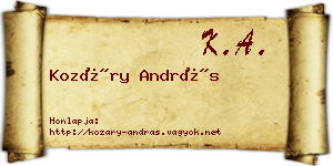 Kozáry András névjegykártya