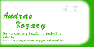 andras kozary business card